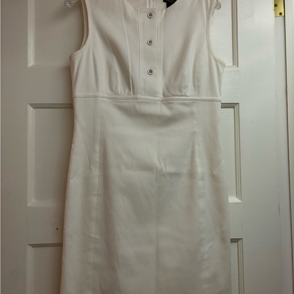 Brooks Brothers White Sleeveless Midi Dress